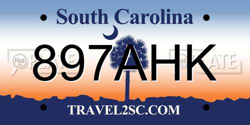 897AHK South Carolina License Plate