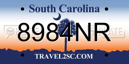 8984NR South Carolina License Plate
