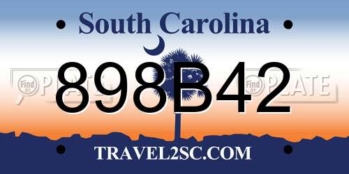 898B42 South Carolina License Plate