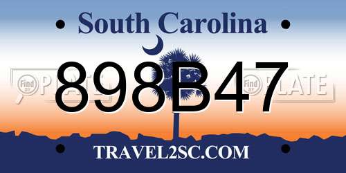 898B47 South Carolina License Plate