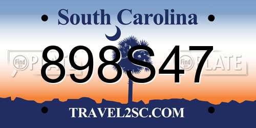 898S47 South Carolina License Plate