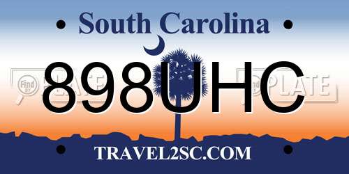 898UHC South Carolina License Plate