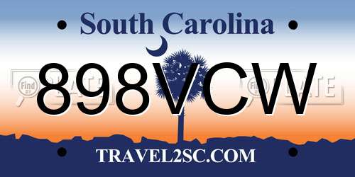 898VCW South Carolina License Plate