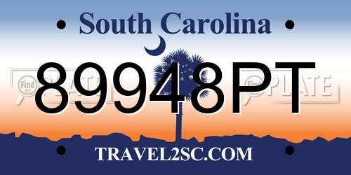 89948PT South Carolina License Plate