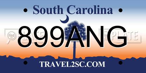 899ANG South Carolina License Plate