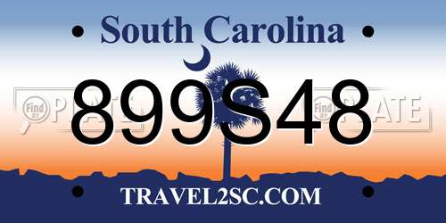 899S48 South Carolina License Plate