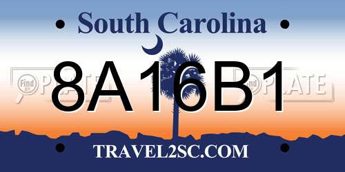 8A16B1 South Carolina License Plate