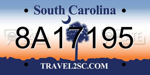 8A17195 South Carolina License Plate