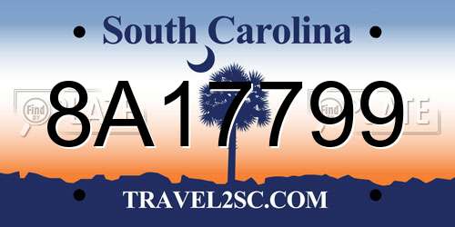 8A17799 South Carolina License Plate