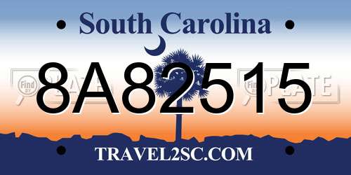 8A82515 South Carolina License Plate