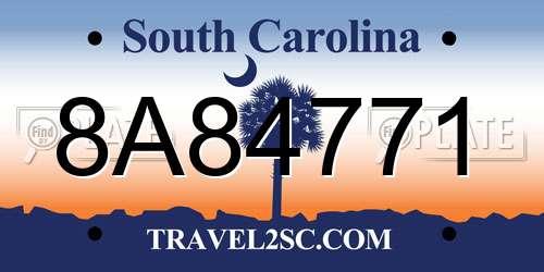8A84771 South Carolina License Plate