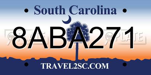 8ABA271 South Carolina License Plate