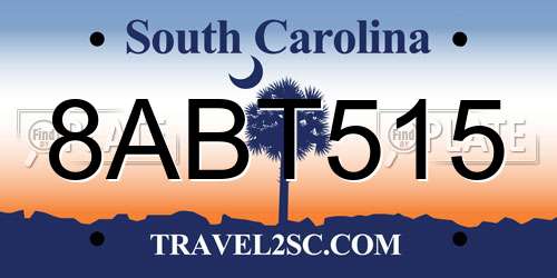 8ABT515 South Carolina License Plate