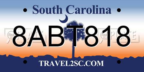 8ABT818 South Carolina License Plate