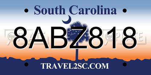 8ABZ818 South Carolina License Plate