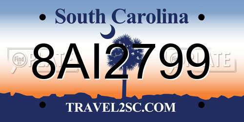 8AI2799 South Carolina License Plate