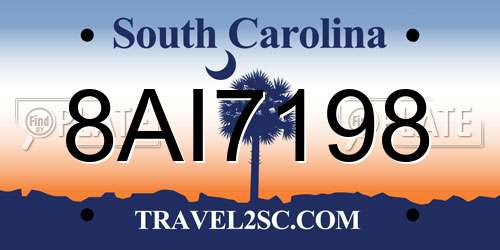 8AI7198 South Carolina License Plate
