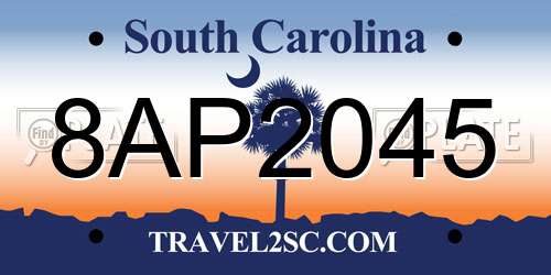 8AP2045 South Carolina License Plate