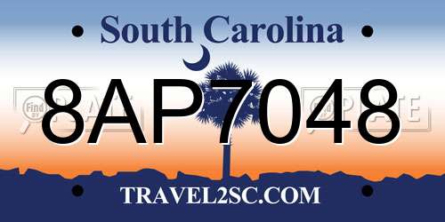 8AP7048 South Carolina License Plate