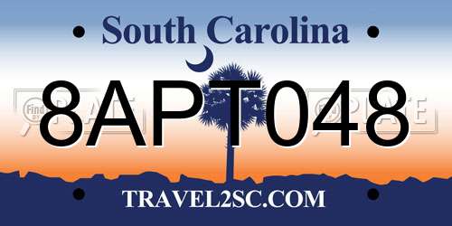 8APT048 South Carolina License Plate
