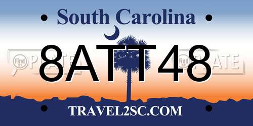 8ATT48 South Carolina License Plate