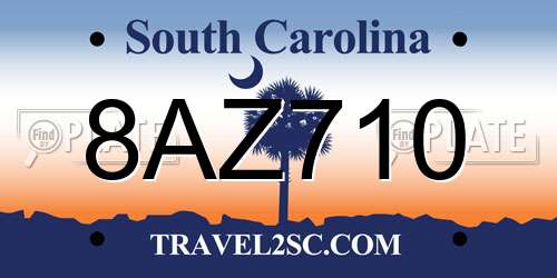 8AZ710 South Carolina License Plate