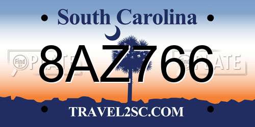 8AZ766 South Carolina License Plate