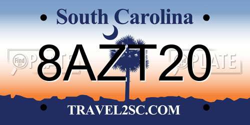 8AZT20 South Carolina License Plate