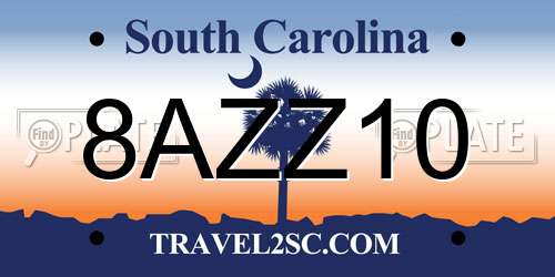 8AZZ10 South Carolina License Plate