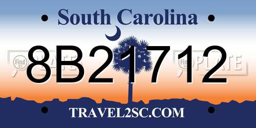 8B21712 South Carolina License Plate