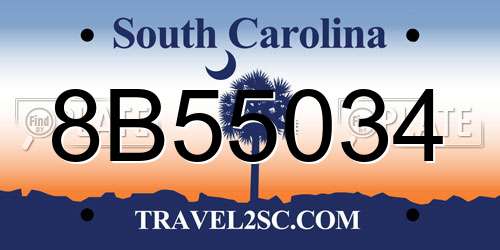 8B55034 South Carolina License Plate