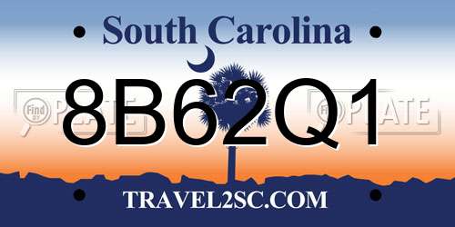 8B62Q1 South Carolina License Plate