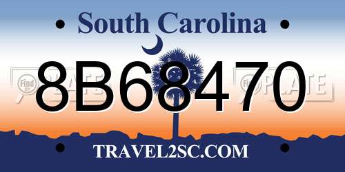 8B68470 South Carolina License Plate