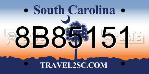 8B85151 South Carolina License Plate