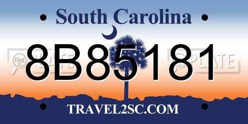 8B85181 South Carolina License Plate