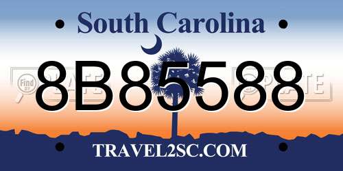 8B85588 South Carolina License Plate