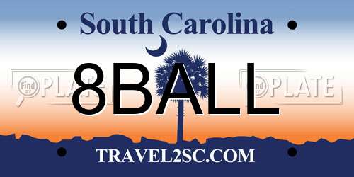 8BALL South Carolina License Plate