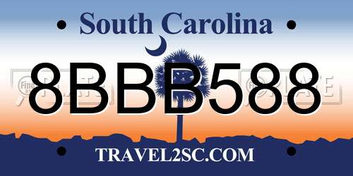 8BBB588 South Carolina License Plate