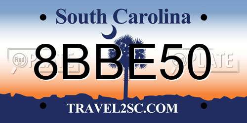 8BBE50 South Carolina License Plate