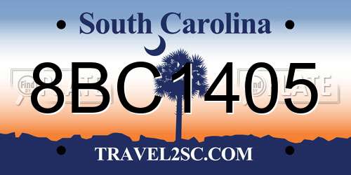 8BC1405 South Carolina License Plate