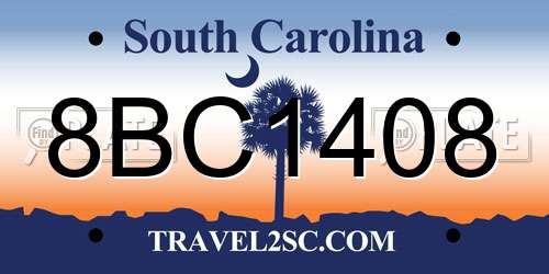 8BC1408 South Carolina License Plate