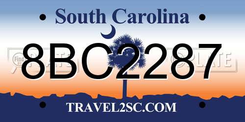 8BC2287 South Carolina License Plate
