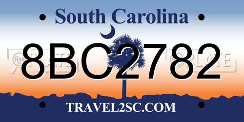 8BC2782 South Carolina License Plate