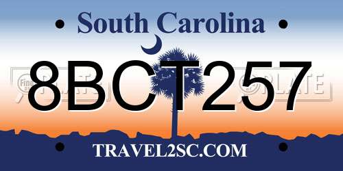 8BCT257 South Carolina License Plate