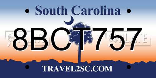 8BCT757 South Carolina License Plate