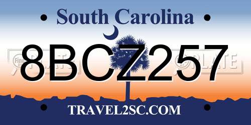 8BCZ257 South Carolina License Plate