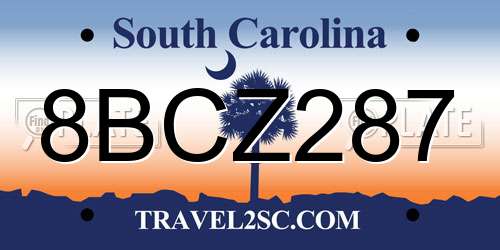 8BCZ287 South Carolina License Plate