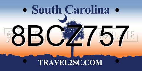8BCZ757 South Carolina License Plate