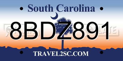 8BDZ891 South Carolina License Plate