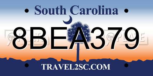 8BEA379 South Carolina License Plate